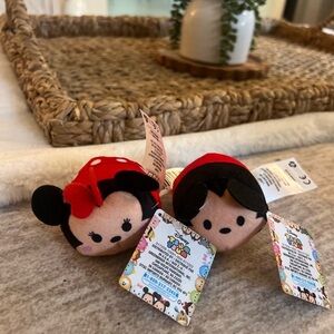 Disney Tsum Tsum Mickey and Minnie Mouse Plush 3” Set Of 2 Toys Kids New